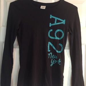 Abercrombie NY Navy and Aqua Blue Long Sleeve